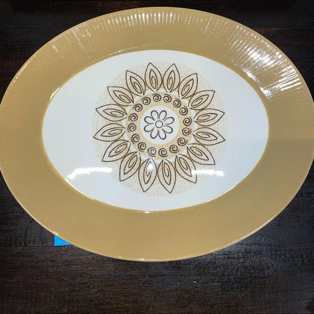 Vintage Retro Homer Laughlin Malibu‎ Serving Plate Platter Dinner Dish c